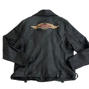 Harley Davidson 120th Anniversary lambLeather Biker Jacket Black Womens 2XL 2023